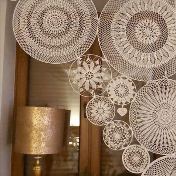 #15 29” Sunflower knitted doily size is 25” round - Picture 8 of 10